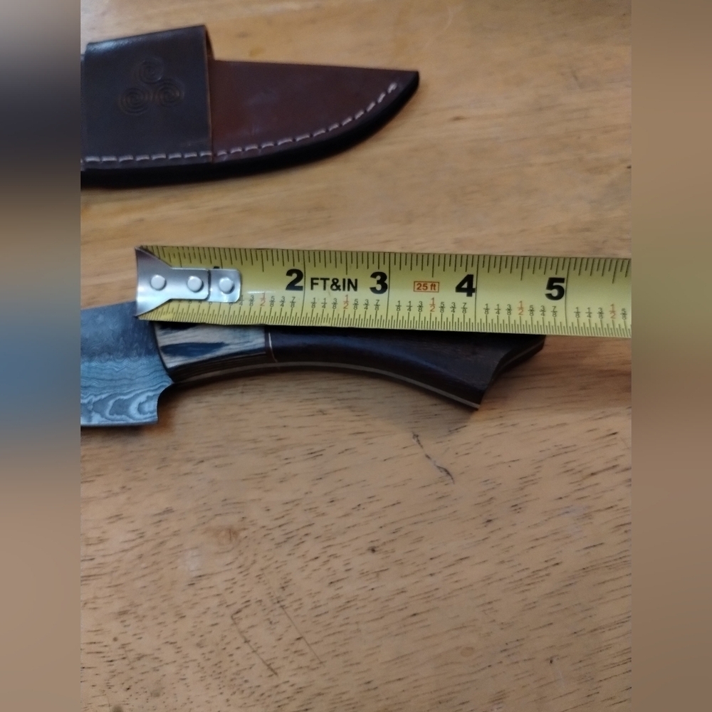 New Damascus steel blade men's hunting knife with sheath - Picture 8 of 9